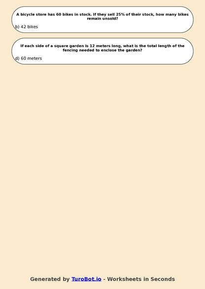 Year 7 Maths Multiple Choice Worksheet – Integer Operations Using Context