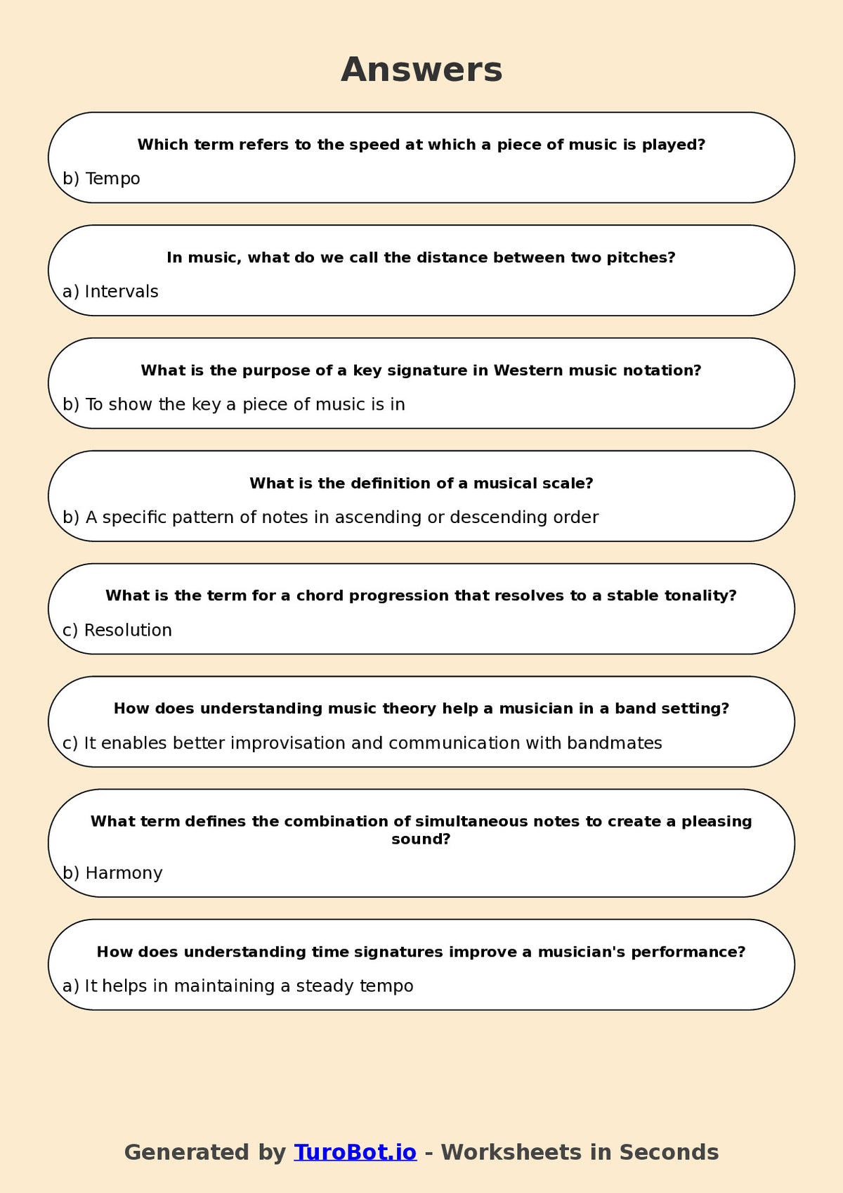 Year 11 Music Multiple Choice Worksheet – Music Theory Fundamentals