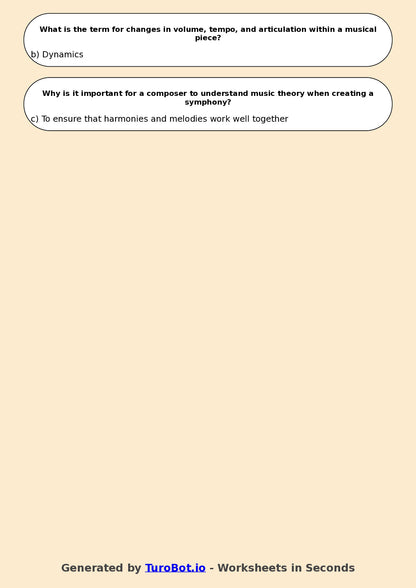 Year 11 Music Multiple Choice Worksheet – Music Theory Fundamentals