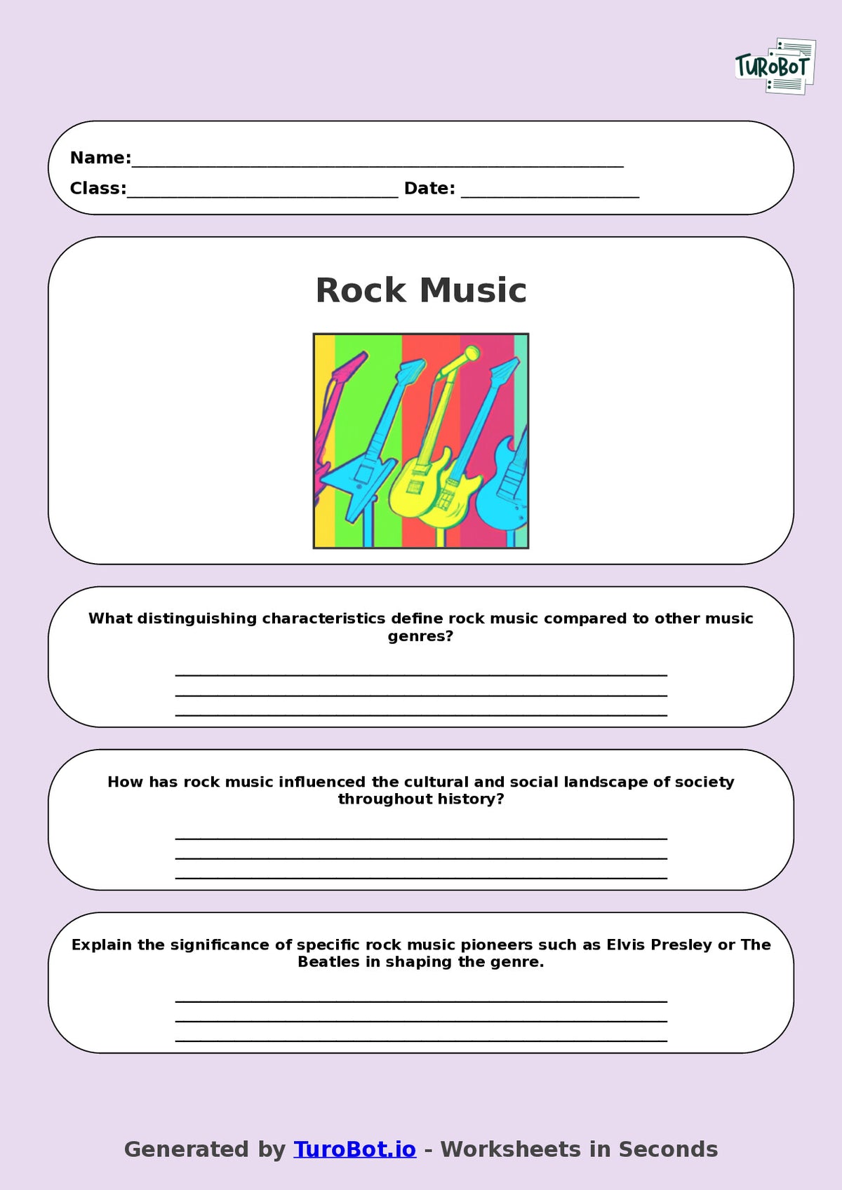 Music - Year 8 - Rock Music