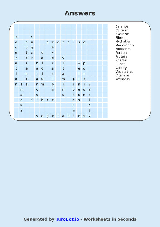 PDHPE - Year 4 - Find a Word - Healthy Eating – Free Find a Word Worksheet