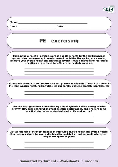 PE - Year 9 - Exercising