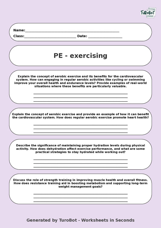 PE - Year 9 - Exercising