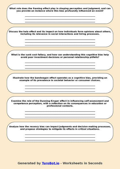 Psychology - Year 10 - Cognitive Biases