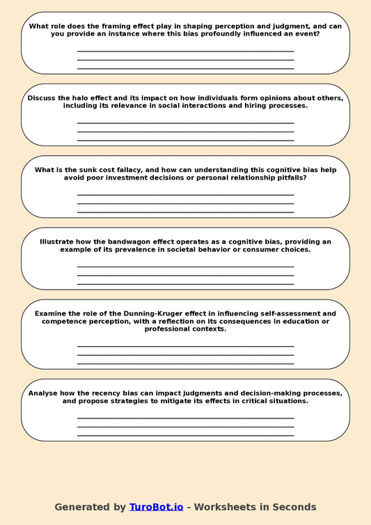 Psychology - Year 10 - Cognitive Biases