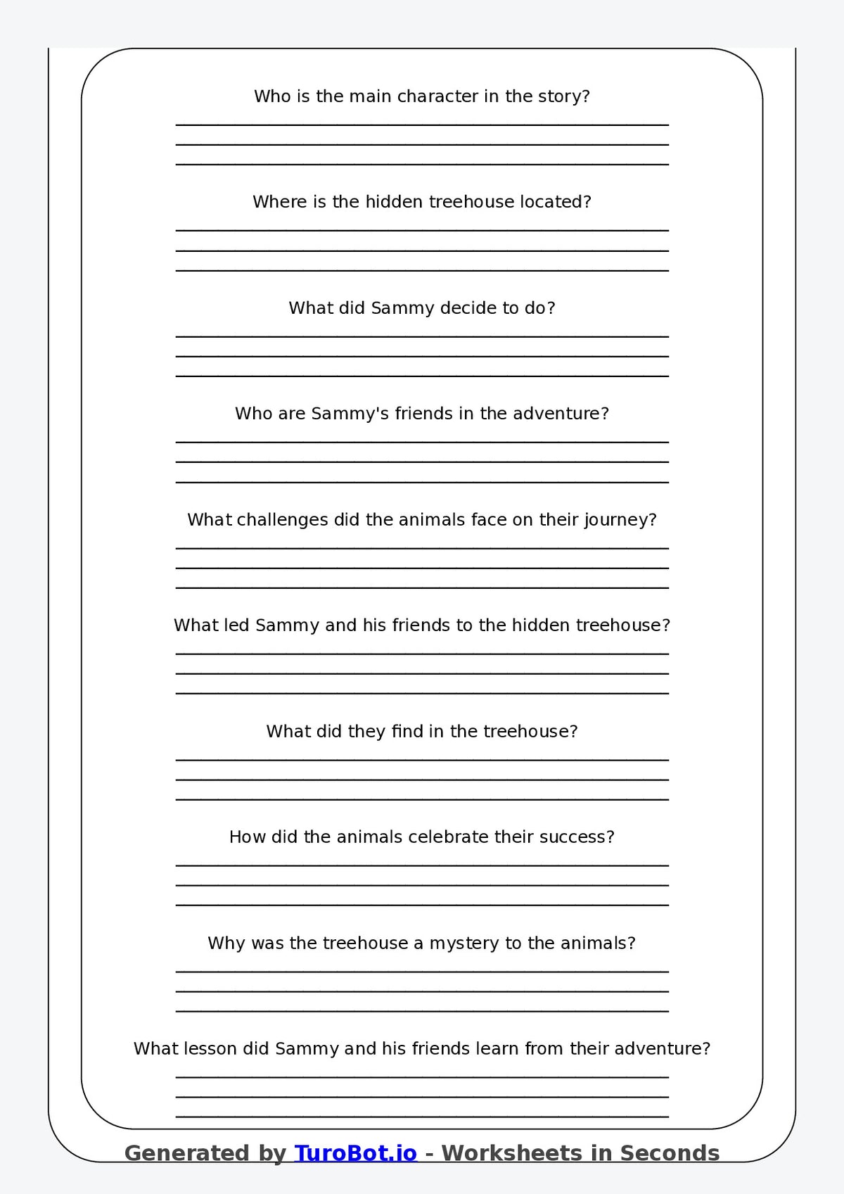 Reading Comprehension - Year 3 - Mystery of the Hidden Treehouse
