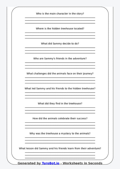 Reading Comprehension - Year 3 - Mystery of the Hidden Treehouse