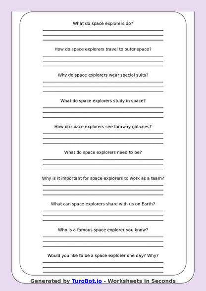 Reading Comprehension - Year 3 - Space Explorers