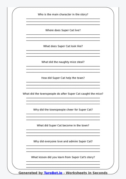 Reading Comprehension - Year 3 - Super Cat to the Rescue