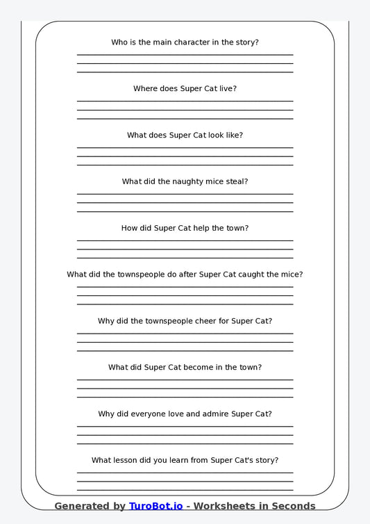 Reading Comprehension - Year 3 - Super Cat to the Rescue