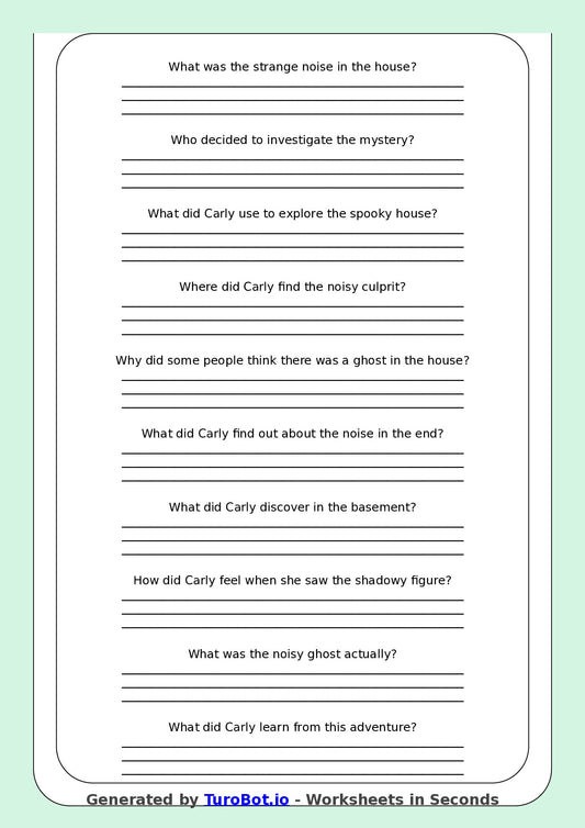 Reading Comprehension - Year 3 - The Case of the Noisy Ghost