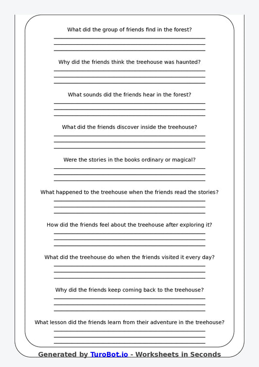 Reading Comprehension - Year 3 - The Haunted Treehouse