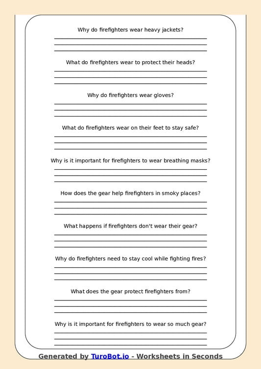 Reading Comprehension - Year 3 - Why Firefighters Wear So Much Gear