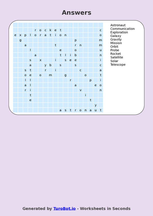 Science - Year 6 - Find a Word - Space Technology – Free Find a Word Worksheet