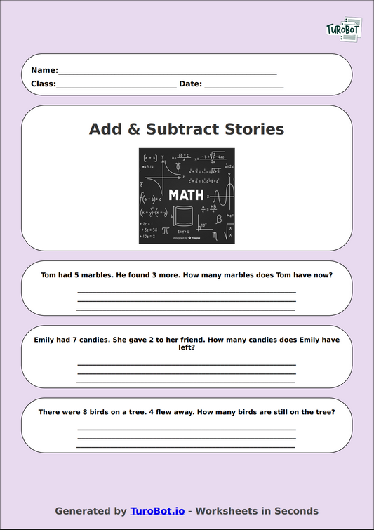 Math - Word Problems (Addition and Subtraction) - Year 3 - Add & Subtract Stories