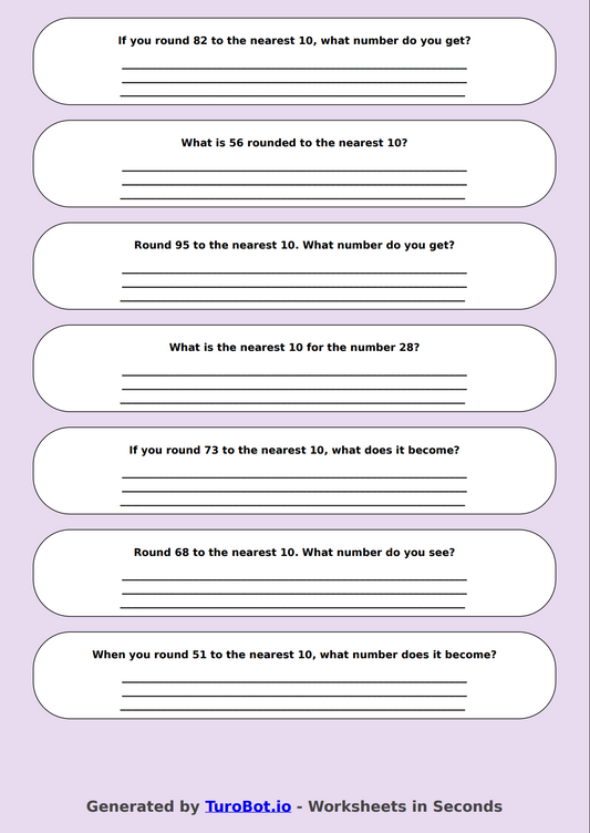Math - Rounding to the Nearest 10 - Year 3 - Rounding Round-Up 1