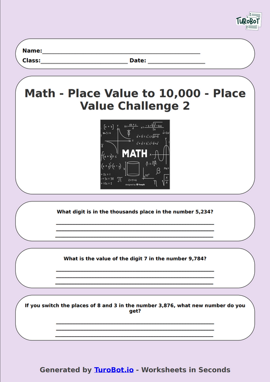 Math - Place Value to 1,000 - Year 3 - Place Value Challenge 2