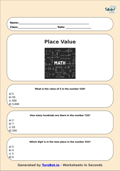 Math - Place Value - Thousands, Hundreds, Tens, Ones - Year 3 - Place Value Fun 1