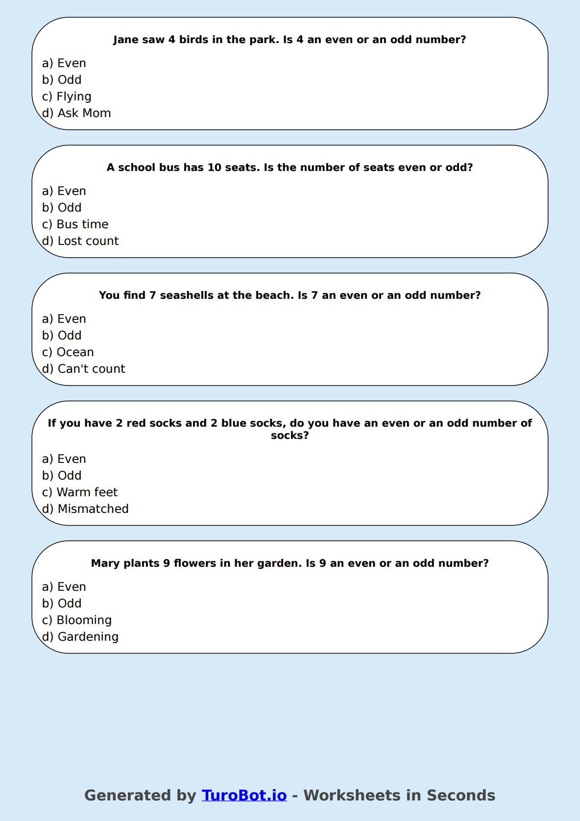 Math - Odd and Even Word Problems - Year 3 - Odd or Even - Word Problems