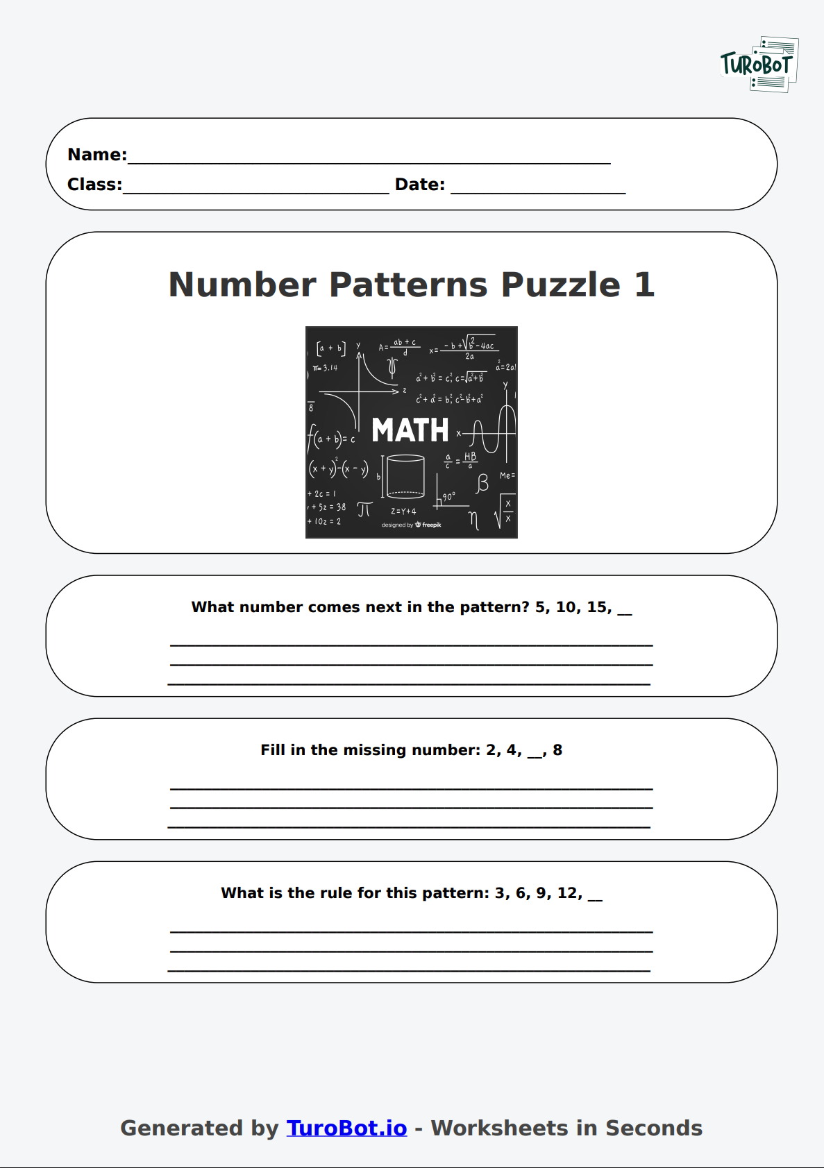 Math - Number Patterns and Operations - Year 3 - Number Patterns