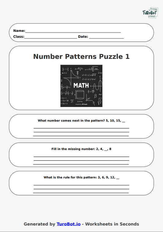 Math - Number Patterns and Operations - Year 3 - Number Patterns