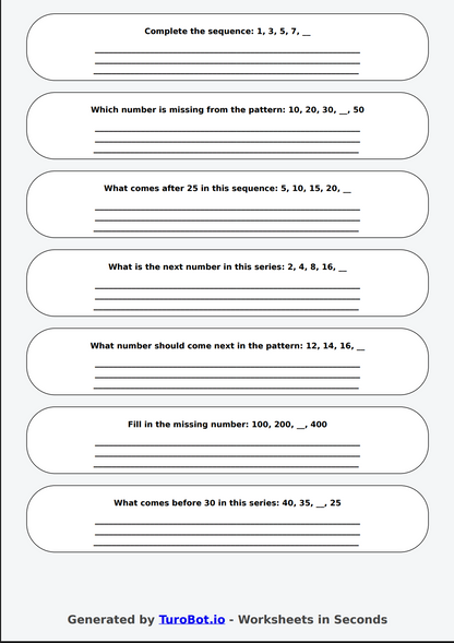 Math - Number Patterns and Operations - Year 3 - Number Patterns