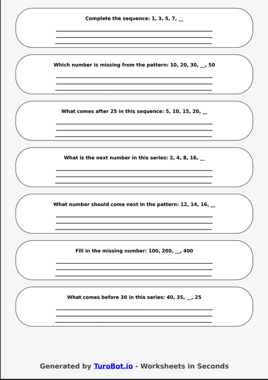 Math - Number Patterns and Operations - Year 3 - Number Patterns
