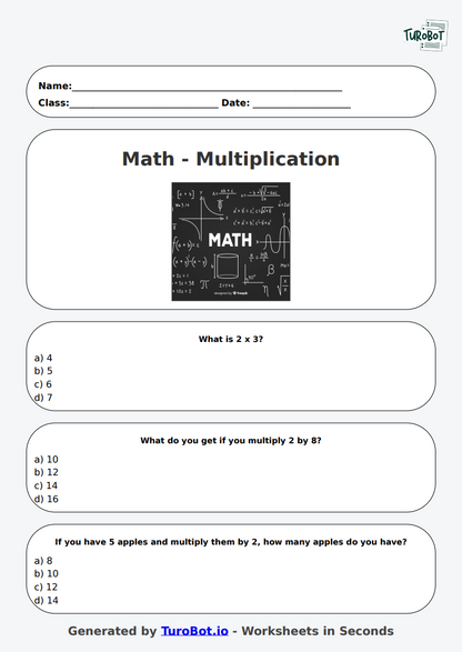 Math - Multiplication by 2, 5, and 10 - Year 3 - Times Tables Practice