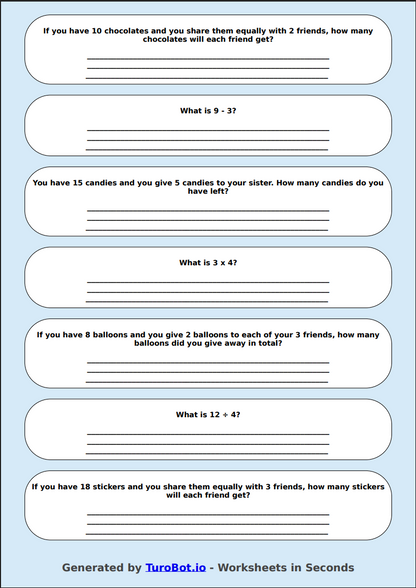 Math - Mixed Operations Practice - Year 3 - Add, Subtract, Multiply, Divide