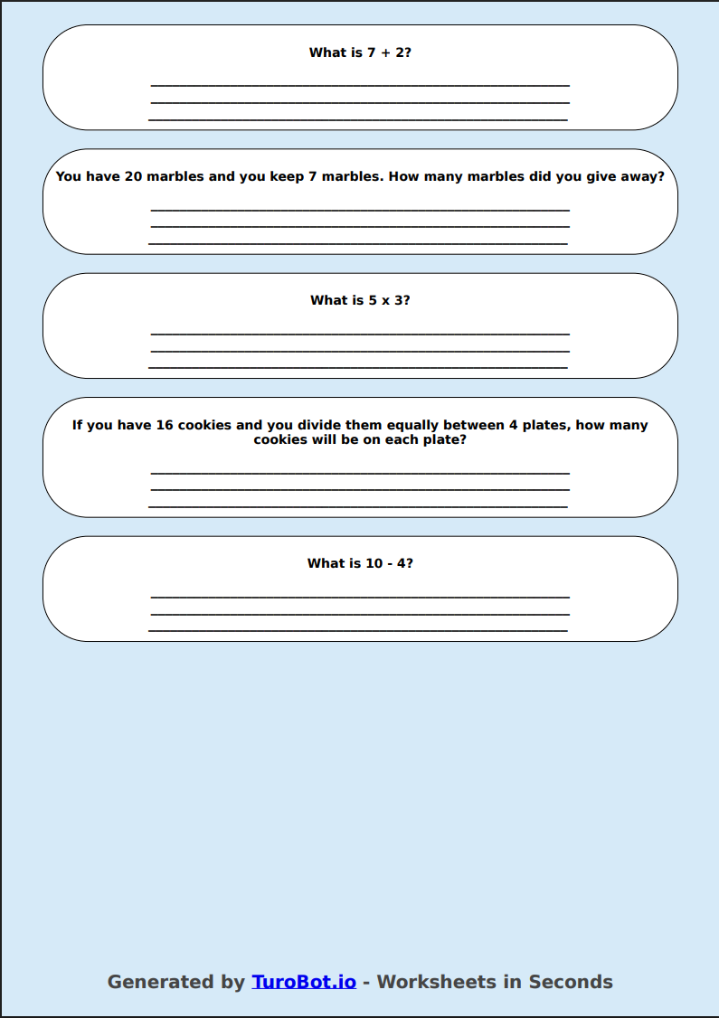 Math - Mixed Operations Practice - Year 3 - Add, Subtract, Multiply, Divide