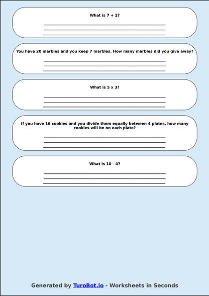 Math - Mixed Operations Practice - Year 3 - Add, Subtract, Multiply, Divide