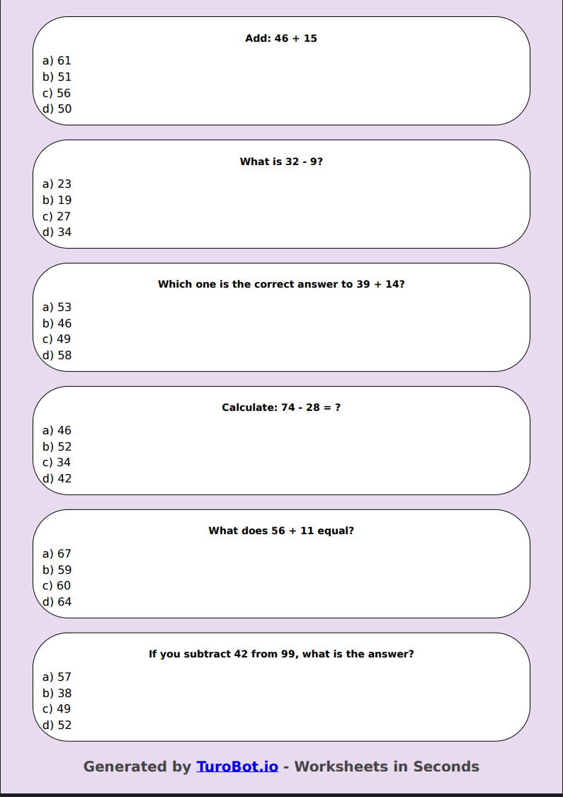 Math - Mixed Addition & Subtraction (2-Digit) - Year 3 - Add & Subtract