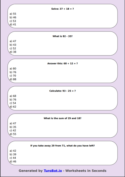 Math - Mixed Addition & Subtraction (2-Digit) - Year 3 - Add & Subtract