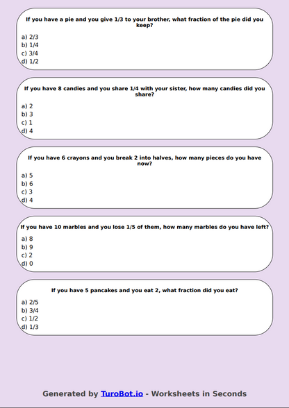 Math - Fractions Word Problems - Year 3 - Fraction Word Problems