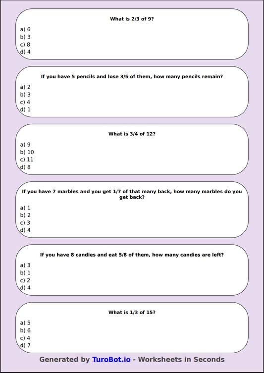 Math - Fractions of a Group - Year 3 - Fractions of a Set
