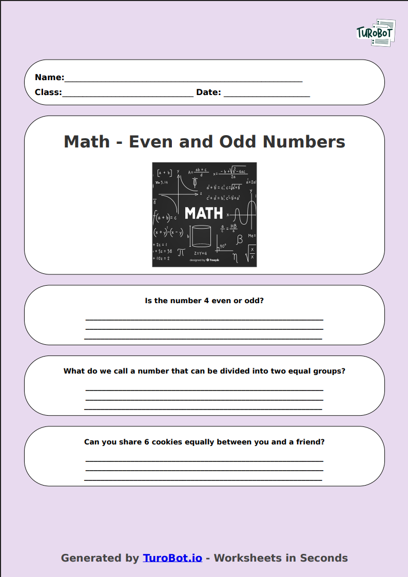 Math - Even and Odd Numbers - Year 3 - Even or Odd Worksheet 1