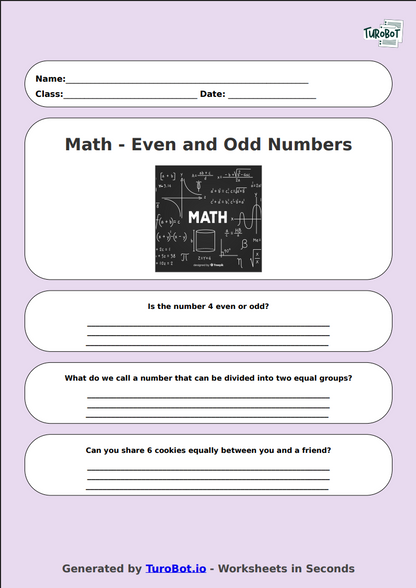 Math - Even and Odd Numbers - Year 3 - Even or Odd Worksheet 1