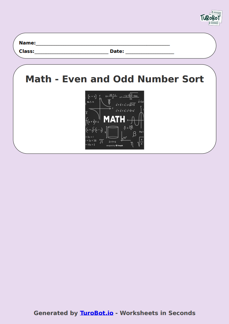 Math - Even and Odd Number Sort - Year 3 - Sort the Numbers - Even or Odd