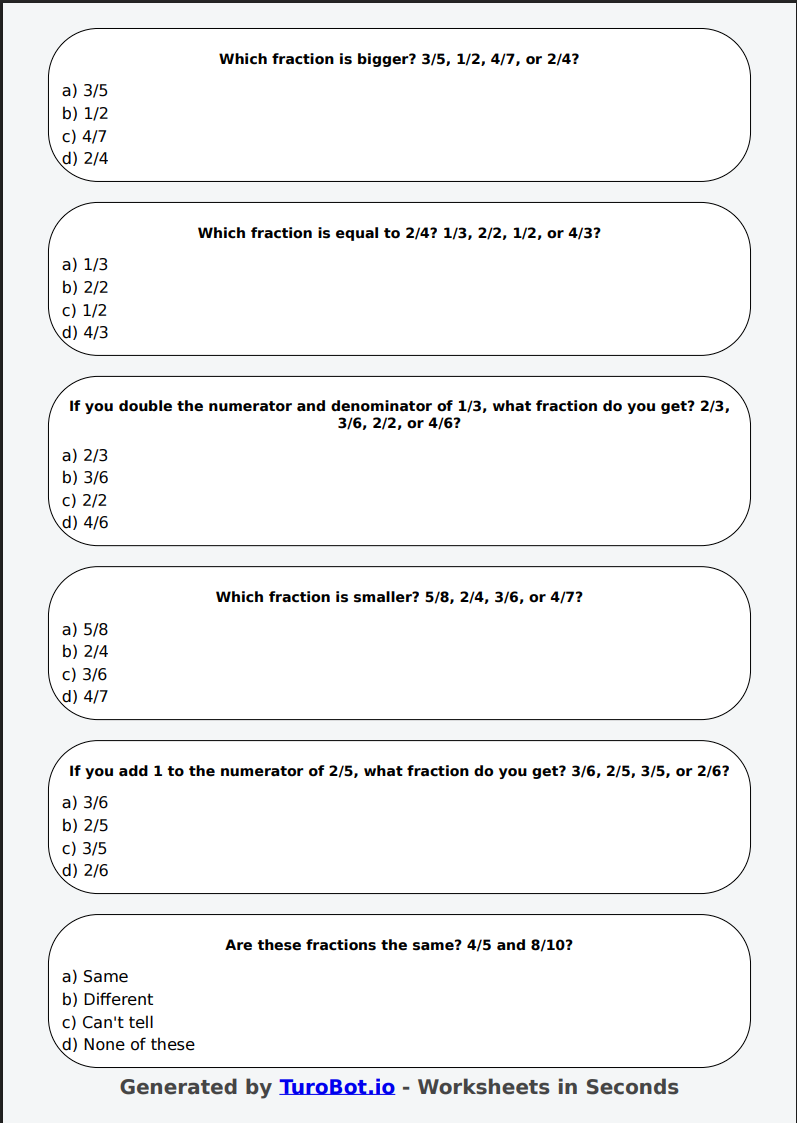 Math - Equivalent Fractions - Year 5 - Same Fractions, Different Numbers