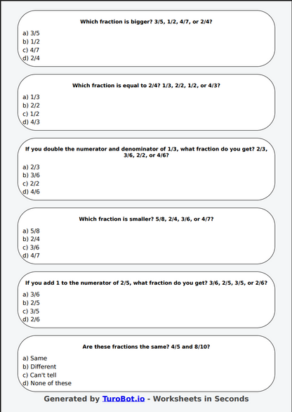 Math - Equivalent Fractions - Year 5 - Same Fractions, Different Numbers
