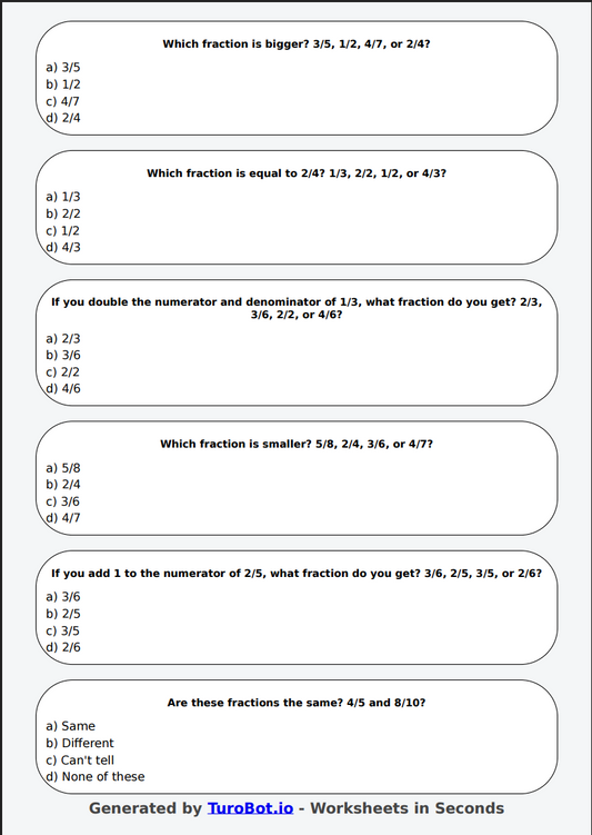 Math - Equivalent Fractions - Year 5 - Same Fractions, Different Numbers