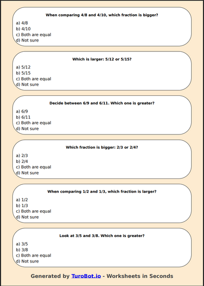 Math - Comparing Fractions (Same Denominator) - Year 3 - Which is Bigger