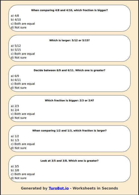 Math - Comparing Fractions (Same Denominator) - Year 3 - Which is Bigger