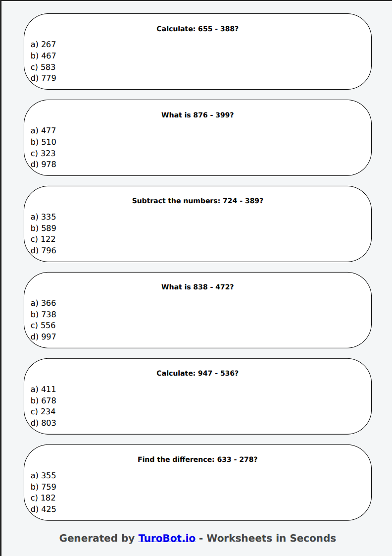 Math - 3-Digit Subtraction with Regrouping - Year 3 - Take Away Big Numbers