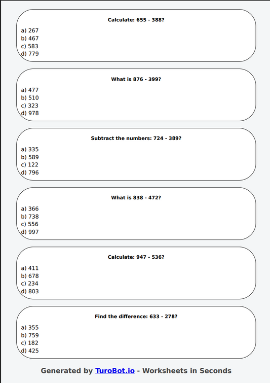 Math - 3-Digit Subtraction with Regrouping - Year 3 - Take Away Big Numbers