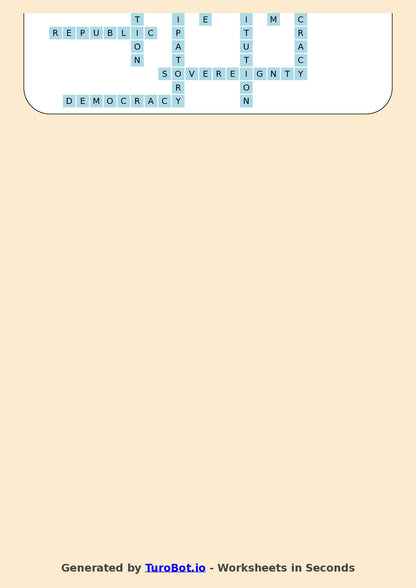 Social Studies - Year 12 - Crossword - Government and Democracy Vocabulary