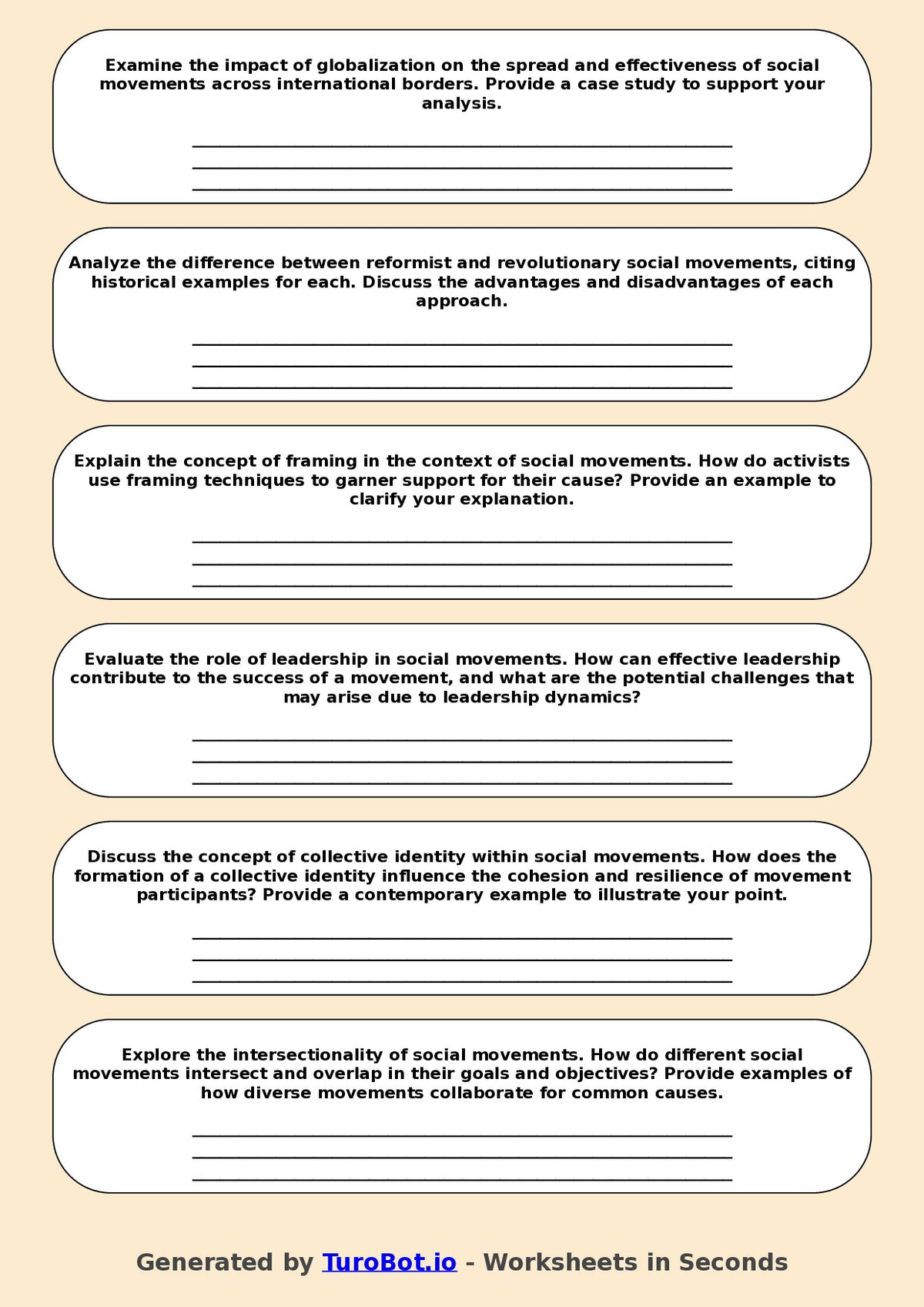 Sociology - Year 9 - Social Movements