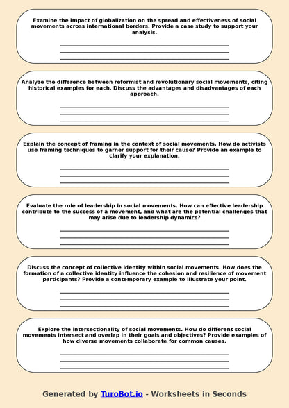 Sociology - Year 9 - Social Movements