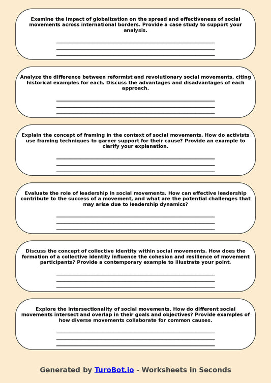 Sociology - Year 9 - Social Movements