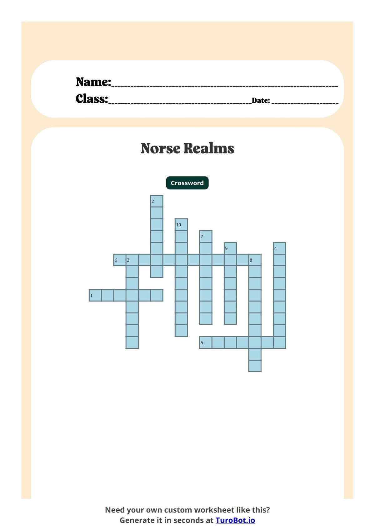 Free Year 7 History Worksheet - Norse Realms preview